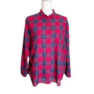 Madewell Oversized Button Down Edina Plaid Small